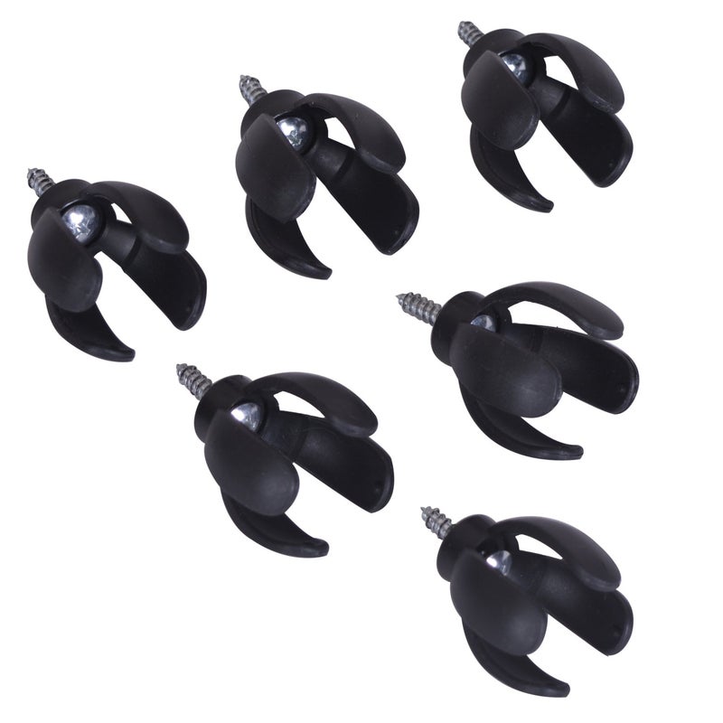 Baitaihem 6 PCs Golf Ball Pick Up Retriever Claw Sucker Tool 4-Prong for Putter Grip Golf Accessory,Black (Style A) - Image 1
